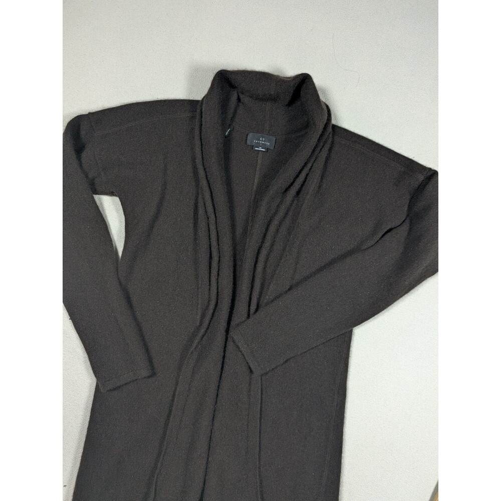 C3 Cashmere Cardigan Women M Brown Open Front